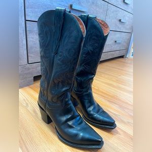 Women’s Black Leather Dan Post Cowboy Boots Size 6.5